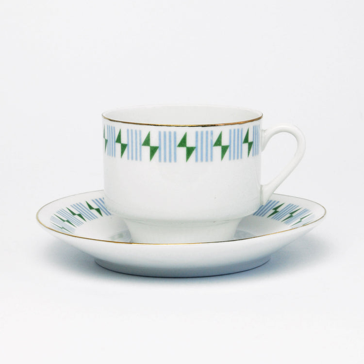 Chinese vintage porcelain set, 6 cups and saucers