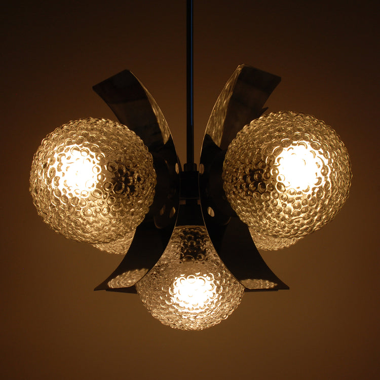 Sputnik chandelier, Czechoslovakia, 1970s/80s
