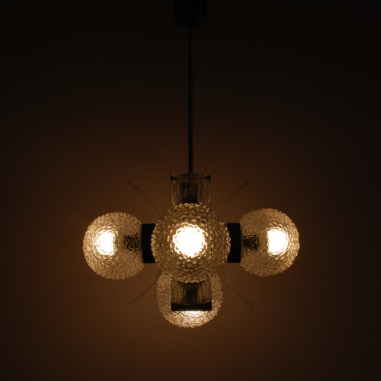 Sputnik chandelier, Czechoslovakia, 1970s/80s