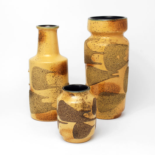 Set of 3 'fat lava' vases, Germany, 1960s/70s