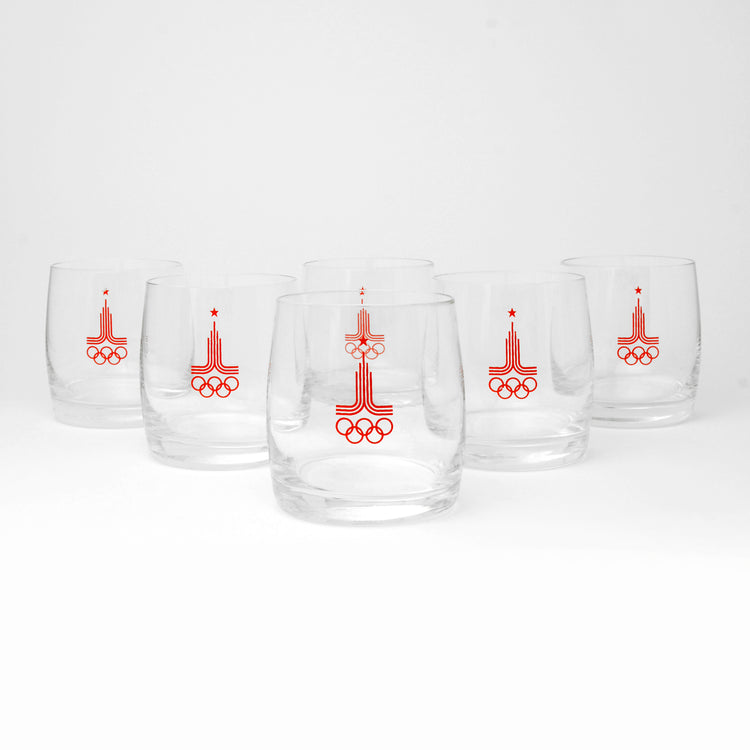 Set of 6 glasses, Moscow Olympics 1980, USSR