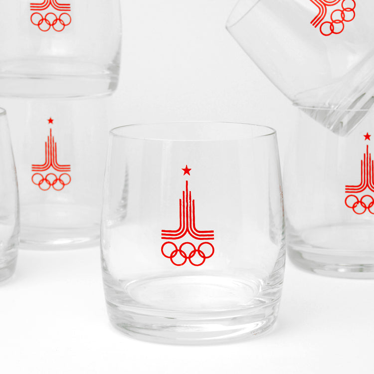 Set of 6 glasses, Moscow Olympics 1980, USSR