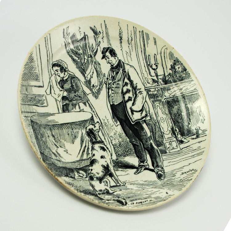 French decorative plate, Creil Montereau, 1890