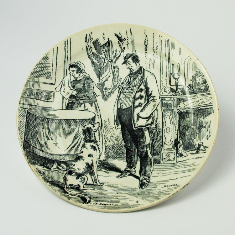 French decorative plate, Creil Montereau, 1890