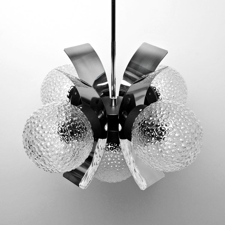 Sputnik chandelier, Czechoslovakia, 1970s/80s